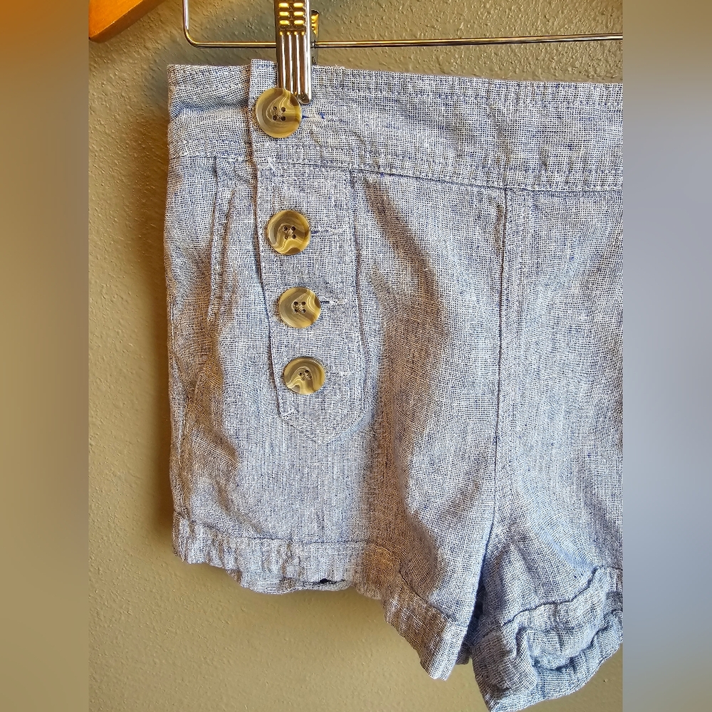 Express Button-Front Linen Shorts - Picture 4 of 6